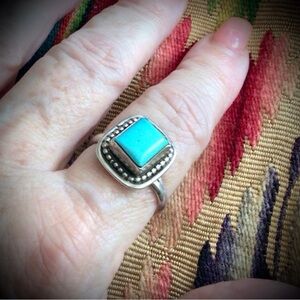 Sterling Silver Navajo Turquoise Ring!